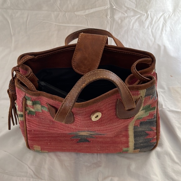 Bohemian Pink and Brown Tote Bag - Picture 8 of 11